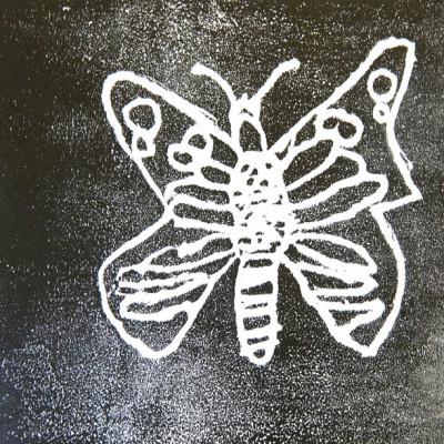 Screen printed butterfly