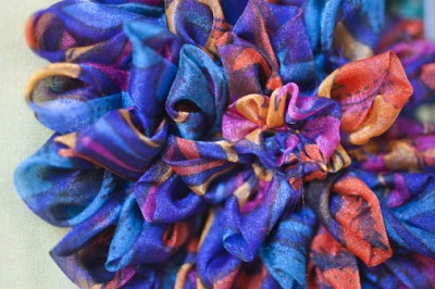 Colourful cloth flower